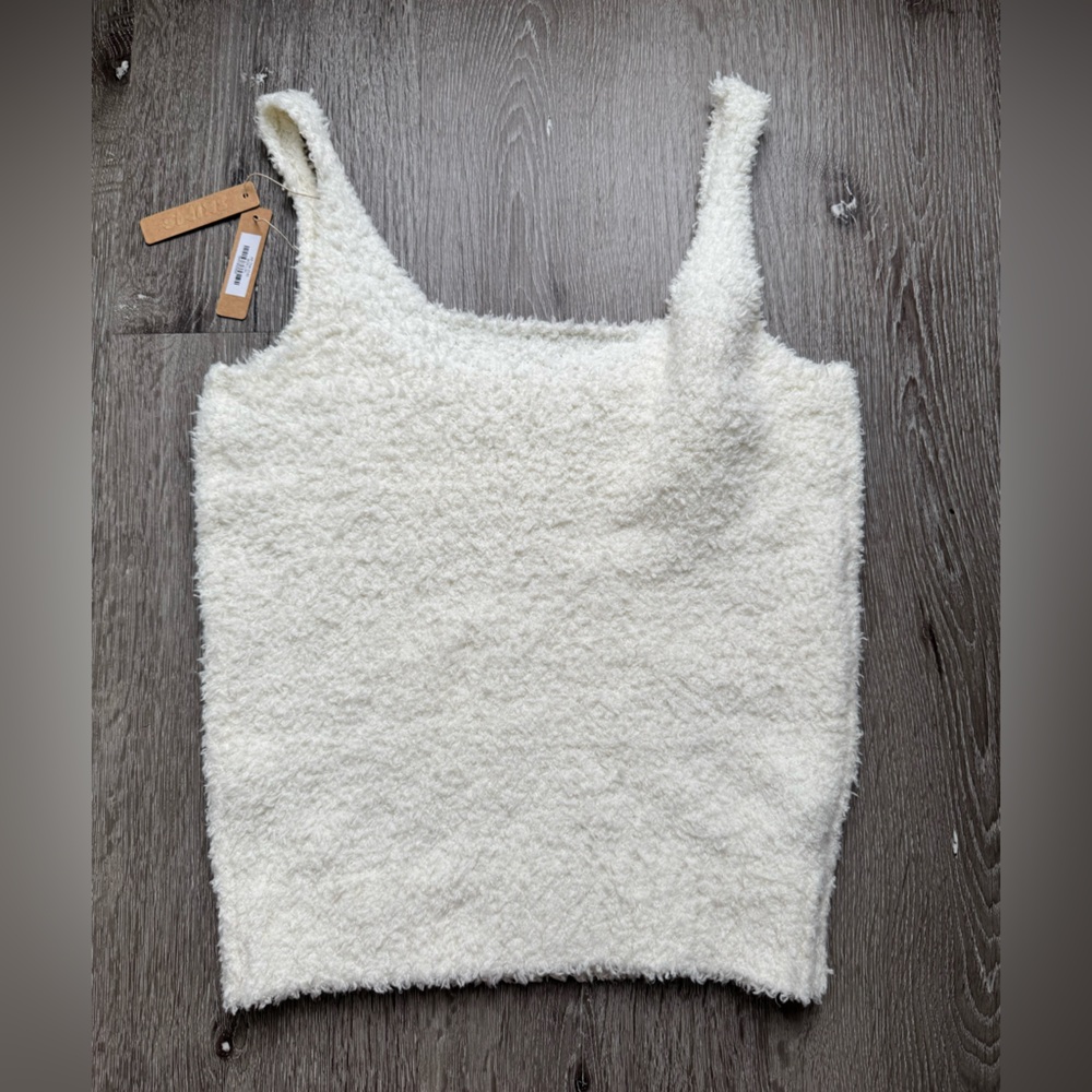 SKIMS Cream Cozy Lounge Tank Top NWT Size L/XL